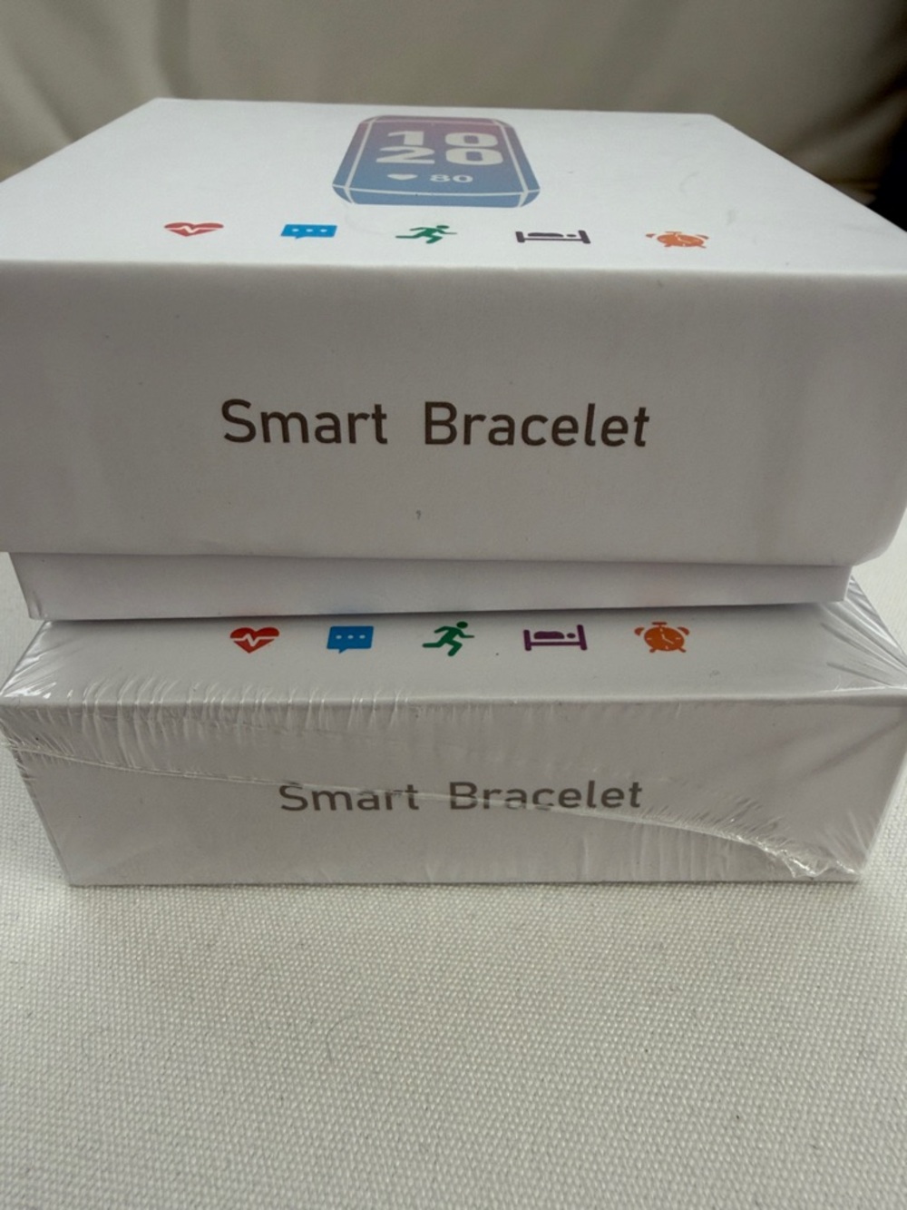 Smart Bracelet Fitness Tracker with Quick Charger and - Blue, Pink, White Bands